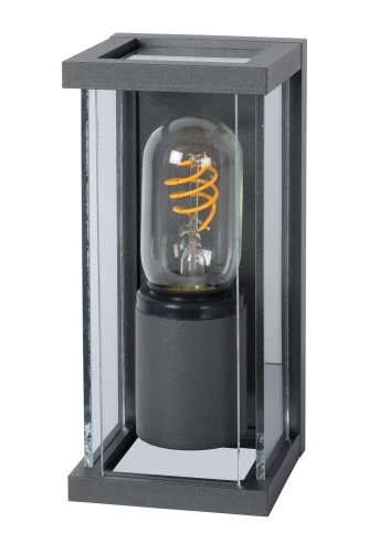 Настенный светильник Claire Mini 27885/01/30 Lucide уличный IP54 чёрный 1 лампа, плафон прозрачный в стиле современный E27 фото 2